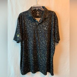 Rhoback Black and Yellow Speckled Polo Shirt